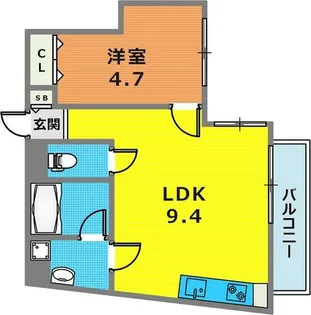 花隈岩崎マンション【402号室】の間取り