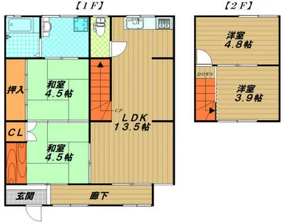 兵庫県神戸市長田区浜添通2丁目【テラスハウス】の間取り