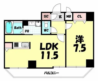 グルーブ神戸元町アリア【2階】の間取り