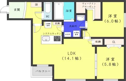 FELIZ SARA【1階】の間取り