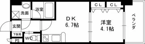 プレジオ中津【9階】の間取り