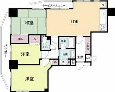 日宝ロイヤルハイツ桑津【303号室】の間取り