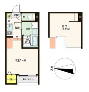 ハーモニーテラス醍醐新開Ⅱ【2階】の間取り