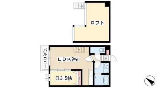 Ampio志賀本通【1階】の間取り