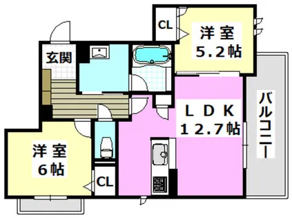 トリム プラス 南茨木【202号室】の間取り