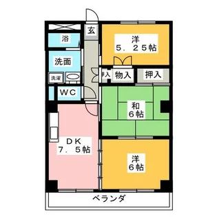 ソレアード81B【3階】の間取り