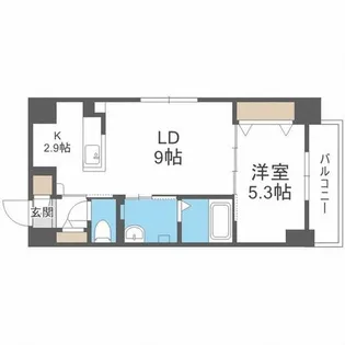 YU-COURT 大通西13【6階】の間取り