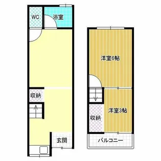 大阪府松原市東新町5丁目【テラスハウス】の間取り