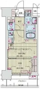プレリス大阪今里サヴィア【7階】の間取り