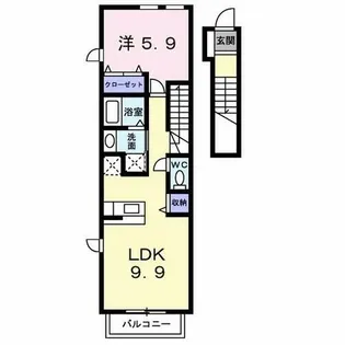 ジャン・アヴニールA【2階】の間取り