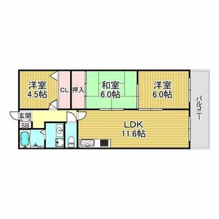 シャトレ鳴尾【5階】の間取り