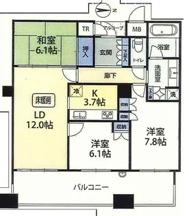 ディーグラフォート神戸三宮タワー【30階】の間取り