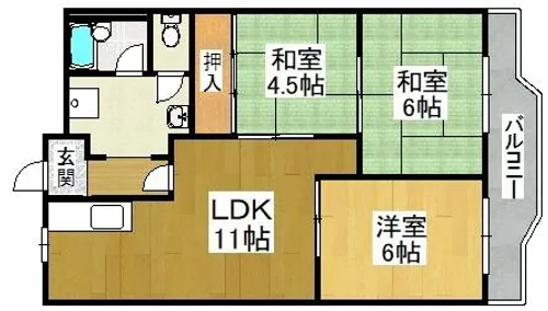 メルシー茨木鮎川【203号室】の間取り