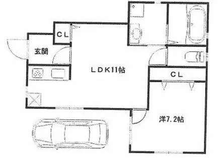 フォレセーヌ【1階】の間取り
