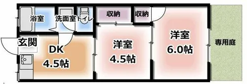 三和ハイツ金田【1階】の間取り