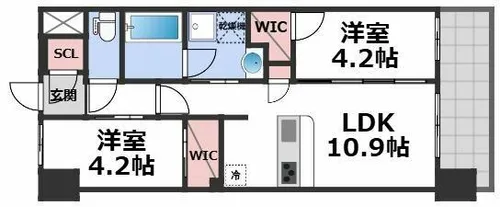 スプランディッド城東関目【9階】の間取り