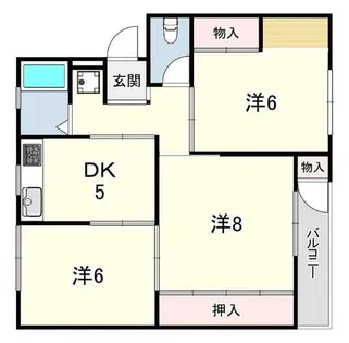渦ケ森コーポ18号館【5階】の間取り
