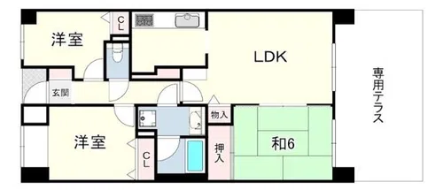 魚崎南パークホームズ弐番館【1階】の間取り