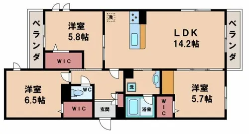 フォレストガーデン北花田【1階】の間取り