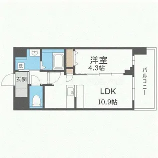 スプランディッド難波キャトル【5階】の間取り