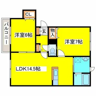 クレール壱番館【303号室】の間取り