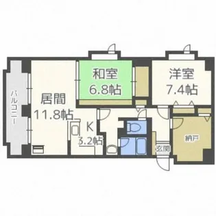 プロシード豊平【7階】の間取り