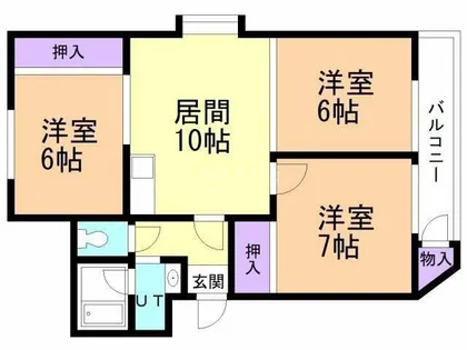 e.us新道東 旧十一屋マンション【4階】の間取り
