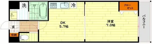 大阪府大阪市北区国分寺2丁目【マンション】の間取り