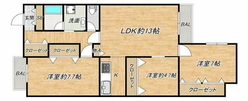 スコーレ21南船場【3階】の間取り