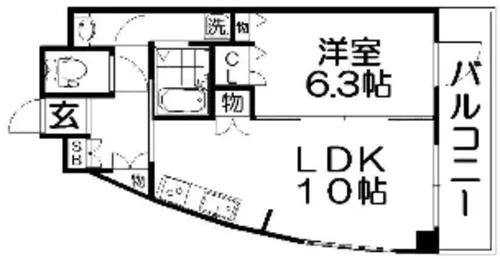 レオン光善寺【6階】の間取り