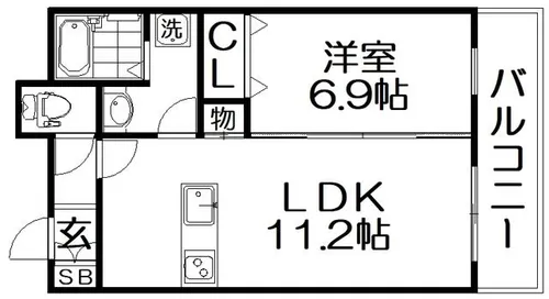 レオン光善寺【4階】の間取り