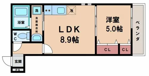 フジパレス住吉遠里小野【1階】の間取り