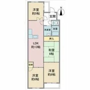 エクセル竹越【2階】の間取り