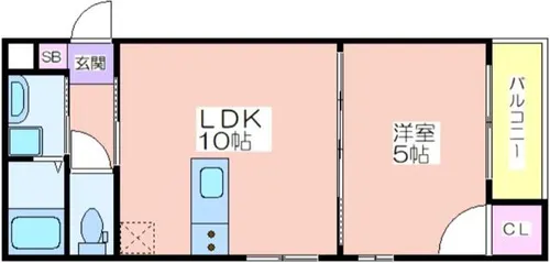 アリーバ鶴見橋【105号室】の間取り