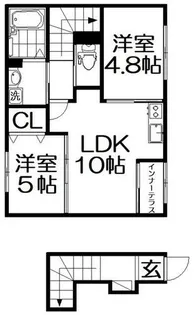 バックパレス香里【2階】の間取り