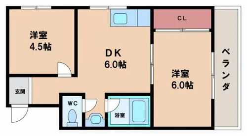 シャトーエメラルド【2階】の間取り