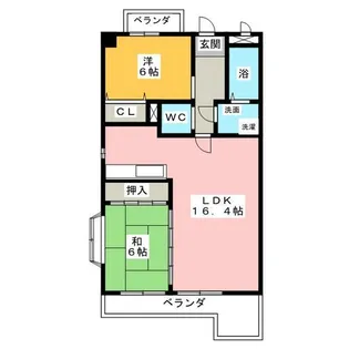 2LDKの間取り画像