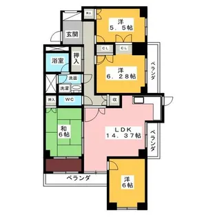 三旺マンション第2新栄【2階】の間取り