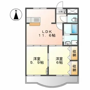 ルシード黒下【1階】の間取り