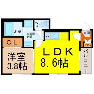 ミュゲット平安通【3階】の間取り