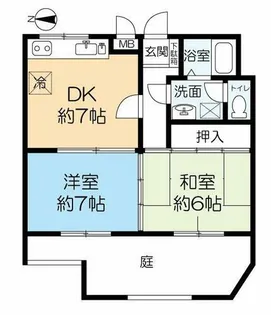 武庫之荘ベルエアー【1階】の間取り