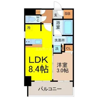 プレサンスレイズ千種今池Ⅱ【8階】の間取り