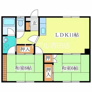 北光マンションA【3号室】の間取り