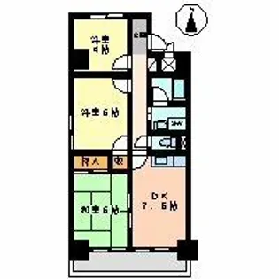 コスモハイム七番町【4階】の間取り