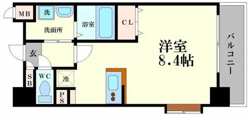 ラグゼ江戸堀【601号室】の間取り