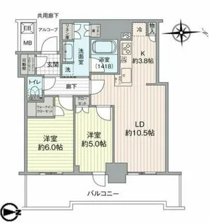 シエリアタワー大阪堀江【31階】の間取り