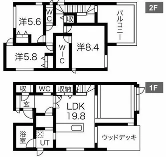 愛知県名古屋市天白区天白町大字野並字相生【一戸建】の間取り