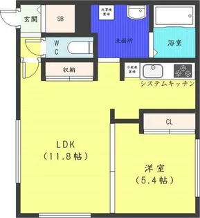 グリシーヌ南5条【3階】の間取り