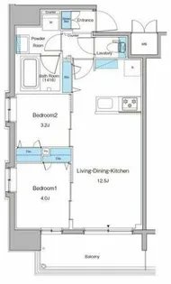 ルフォンプログレ南森町【7階】の間取り