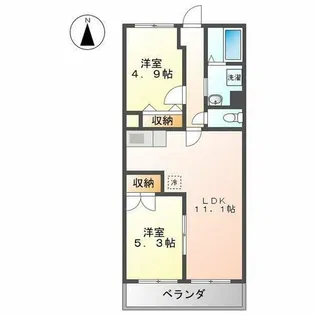 ユーハウス鶴舞Ⅱ【3階】の間取り